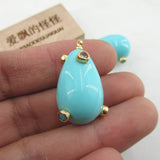 5 PCS 25x16mm Teardrop Shell Pearl Cz Charm Pendant DIY