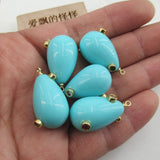 5 PCS 25x16mm Teardrop Shell Pearl Cz Charm Pendant DIY