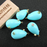 5 PCS 25x16mm Teardrop Shell Pearl Cz Charm Pendant DIY