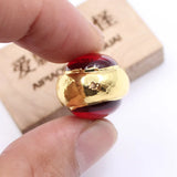 5 Pcs Oval Red Crystal 24K Plated Egg Beads Necklace Earrings DIY Jewelry