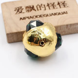 5 Pcs Green Crystal 24K Plated Edge Beads DIY Jewelry Findings