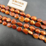 5 Strands Big Brown Tooth Shell Pearl Beads 15'' Loose Beads DIY
