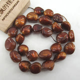 5 Strands Big Brown Tooth Shell Pearl Beads 15'' Loose Beads DIY