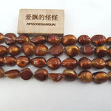 5 Strands Big Brown Tooth Shell Pearl Beads 15'' Loose Beads DIY