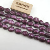 5 Strands Natural Purple Tooth Shell Pearl Beads 15'' Jewelry Making DIY