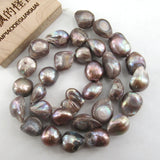 5 Strands Natural Grey Shell Pearl Beads 15'' Loose Beads Jewelry Making DIY
