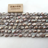 5 Strands Natural Grey Shell Pearl Beads 15'' Loose Beads Jewelry Making DIY