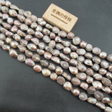 5 Strands Natural Grey Shell Pearl Beads 15'' Loose Beads Jewelry Making DIY