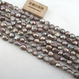 5 Strands Natural Grey Shell Pearl Beads 15'' Loose Beads Jewelry Making DIY