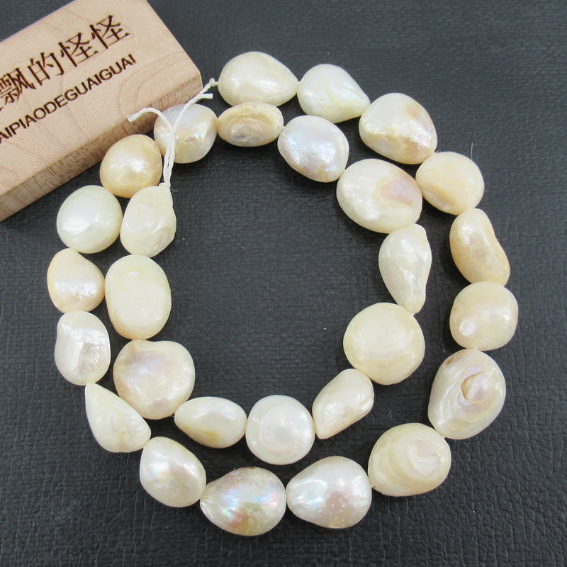 5 Strands Natural Tooth Shell Pearl Beads 15'' Jewelry Making DIY