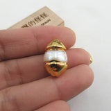 5 pcs Keshi Pearl Beads Plated Beads