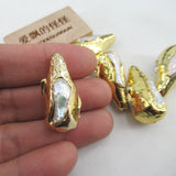 5 pcs Freshwater Cultured Pearl Teardrop Beads Plated Beads