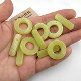 5PCS 25mm Natural Green Jade OT Clasp for Jewelry Making DIY