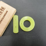 5PCS 25mm Natural Green Jade OT Clasp for Jewelry Making DIY