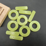 5PCS 25mm Natural Green Jade OT Clasp for Jewelry Making DIY