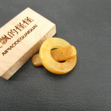 5PCS 25mm Natural Huangshan Yellow Jade OT Clasp Necklace Bracelet DIY