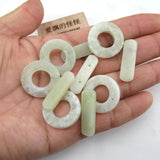 5PCS 25mm Green Jade OT Clasp Necklace Bracelet DIY