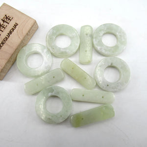 5PCS 25mm Green Jade OT Clasp Necklace Bracelet DIY