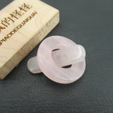 5PCS 25mm Natural Pink Rose Quartz OT Clasp for Jewelry Making