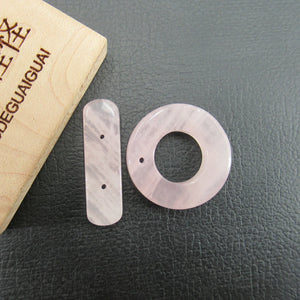 5PCS 25mm Natural Pink Rose Quartz OT Clasp for Jewelry Making