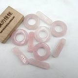5PCS 25mm Natural Pink Rose Quartz OT Clasp for Jewelry Making