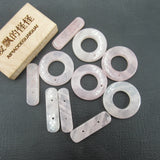 5PCS 25mm Natural Pink Rose Quartz OT Clasp for Jewelry Making