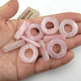 5PCS 25mm Natural Pink Rose Quartz OT Clasp for Jewelry Making