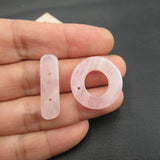 5PCS 25mm Natural Pink Rose Quartz OT Clasp for Jewelry Making