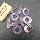 5PCS 25mm Natural Purple Amethyst Quartz OT Clasp For Necklace Bracelet