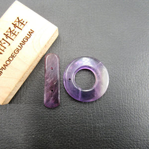 5PCS 25mm Natural Purple Amethyst Quartz OT Clasp For Necklace Bracelet