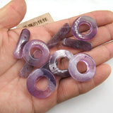 5PCS 25mm Natural Purple Amethyst Quartz OT Clasp For Necklace Bracelet