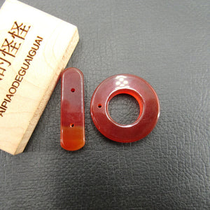 5PCS 25mm Natural Red Agate Carnelian OT Clasp Jewelry Making DIY