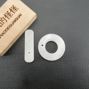 5PCS 25mm Natural Jade OT Clasp Jewelry DIY