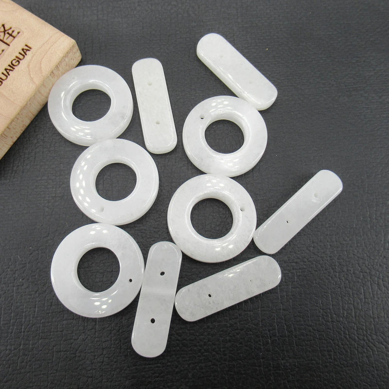 5PCS 25mm Natural Jade OT Clasp Jewelry DIY