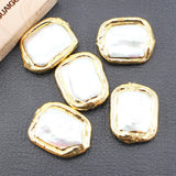 5PCS Freshwater Cultured Square Pearl Beads For Women Necklace DIY