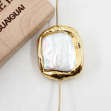 5PCS Freshwater Cultured Square Pearl Beads For Women Necklace DIY