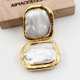 5PCS Freshwater Cultured Square Pearl Beads For Women Necklace DIY