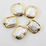 5PCS Freshwater Cultured Square Pearl Beads For Women Necklace DIY