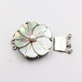5Pcs 33mm 3 Rows Shell Flower Pearl Clasp Jewelry Making DIY