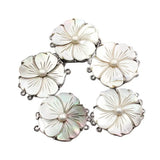 5Pcs 33mm 3 Rows Shell Flower Pearl Clasp Jewelry Making DIY