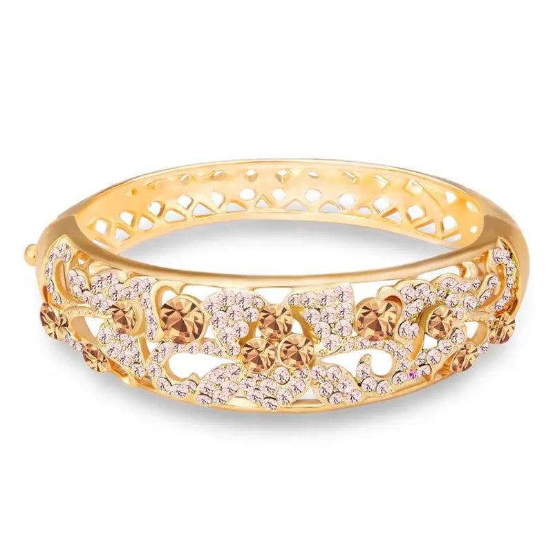 ARUEL Crystal Bracelets Women Wedding Jewelry Zircon Cuff Bangles