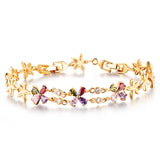 ARUEL Colorful Crystal Flower Bracelet For Women Ladies