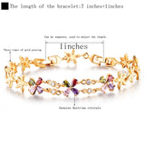 ARUEL Colorful Crystal Flower Bracelet For Women Ladies