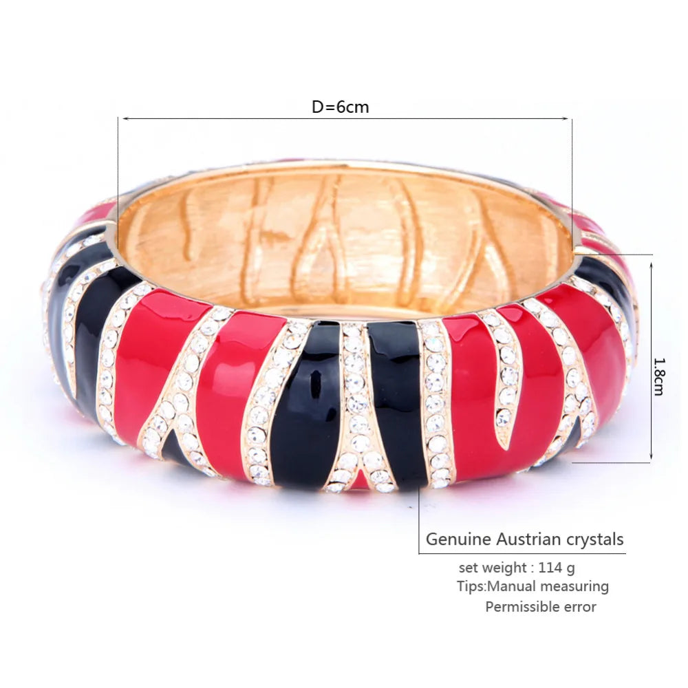 ARUEL Crystal Pave Setting Bangle Cuff for Women