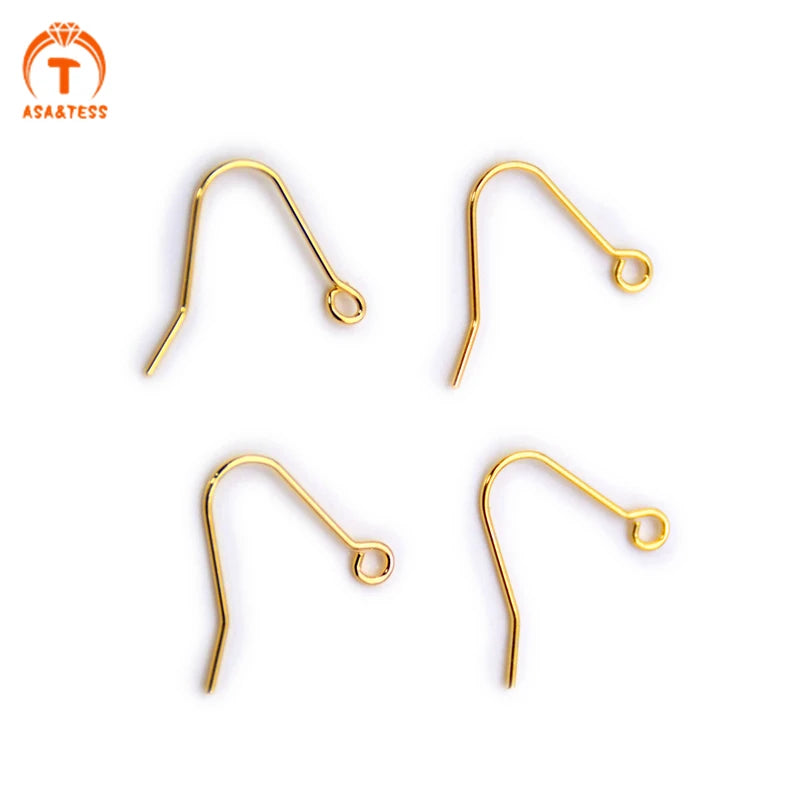 ASA&TESS 50Pcs Brass Hook Ear Wires Earring Hooks Fish Hook Earring French Hooks