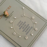 ASHIIQI Freshwater Pearl Anklet 925 Silver Wedding Jewelry