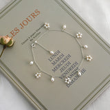 ASHIIQI Freshwater Pearl Anklet 925 Silver Wedding Jewelry