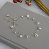 ASHIIQI Freshwater Pearl Anklet Women 925 Sterling Silver Wedding