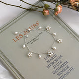 ASHIIQI Freshwater Pearl Bracelet 925 Sterling Silver Wedding