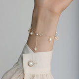 ASHIIQI Freshwater Pearl Bracelet 925 Sterling Silver Wedding